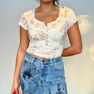 Cottagecore floral top cute